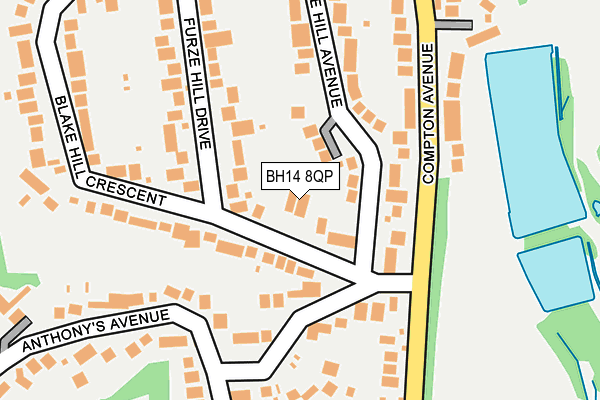BH14 8QP map - OS OpenMap – Local (Ordnance Survey) BH14 8QP map - OS OpenMap – Local (Ordnance Survey)