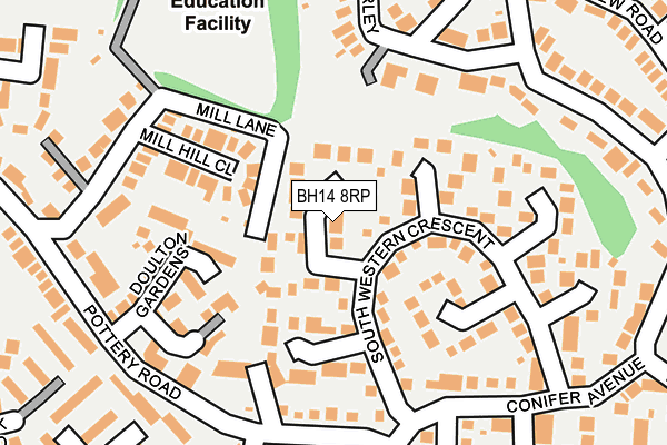 BH14 8RP map - OS OpenMap – Local (Ordnance Survey) BH14 8RP map - OS OpenMap – Local (Ordnance Survey)
