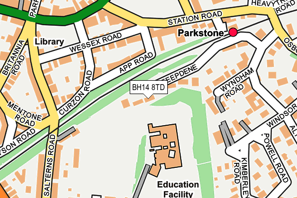 BH14 8TD map - OS OpenMap – Local (Ordnance Survey) BH14 8TD map - OS OpenMap – Local (Ordnance Survey)