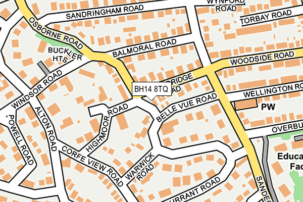 BH14 8TQ map - OS OpenMap – Local (Ordnance Survey) BH14 8TQ map - OS OpenMap – Local (Ordnance Survey)