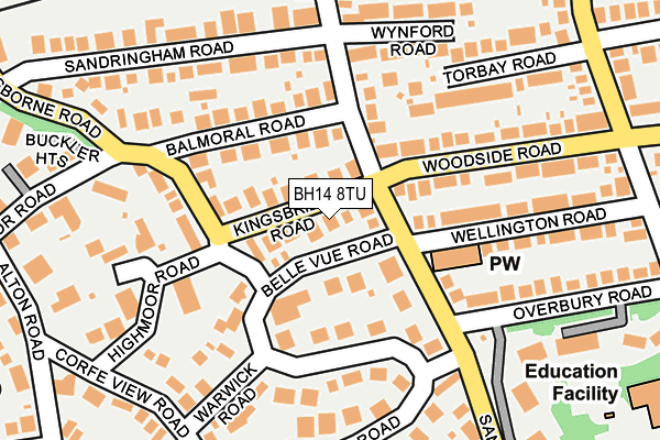 BH14 8TU map - OS OpenMap – Local (Ordnance Survey) BH14 8TU map - OS OpenMap – Local (Ordnance Survey)