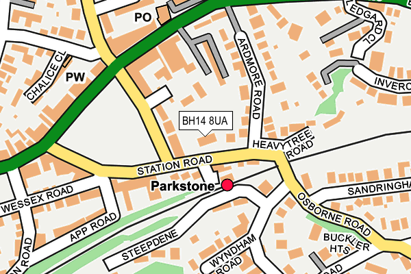 BH14 8UA map - OS OpenMap – Local (Ordnance Survey)