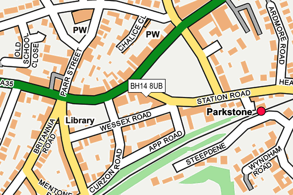 BH14 8UB map - OS OpenMap – Local (Ordnance Survey) BH14 8UB map - OS OpenMap – Local (Ordnance Survey)