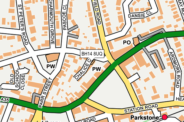 BH14 8UQ map - OS OpenMap – Local (Ordnance Survey)