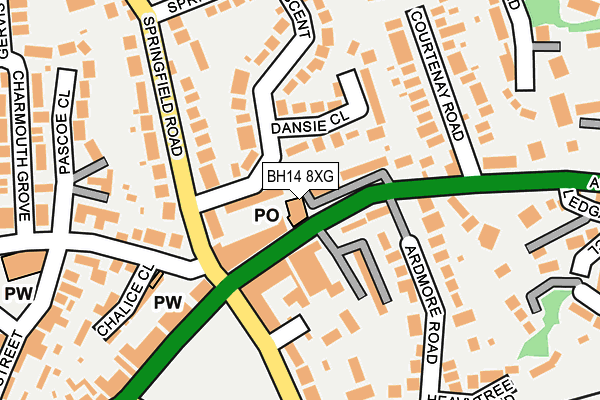 BH14 8XG map - OS OpenMap – Local (Ordnance Survey) BH14 8XG map - OS OpenMap – Local (Ordnance Survey)
