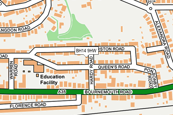 BH14 9HW map - OS OpenMap – Local (Ordnance Survey)