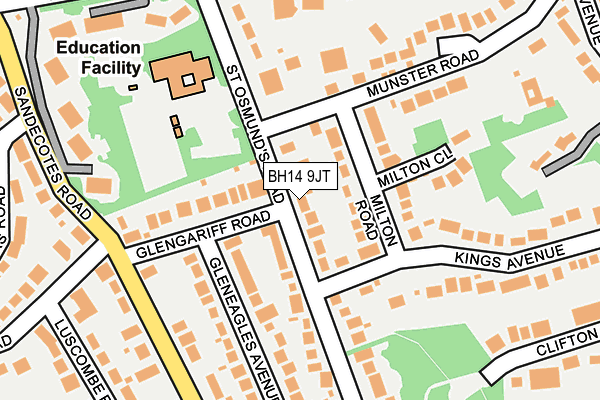 BH14 9JT map - OS OpenMap – Local (Ordnance Survey) BH14 9JT map - OS OpenMap – Local (Ordnance Survey)