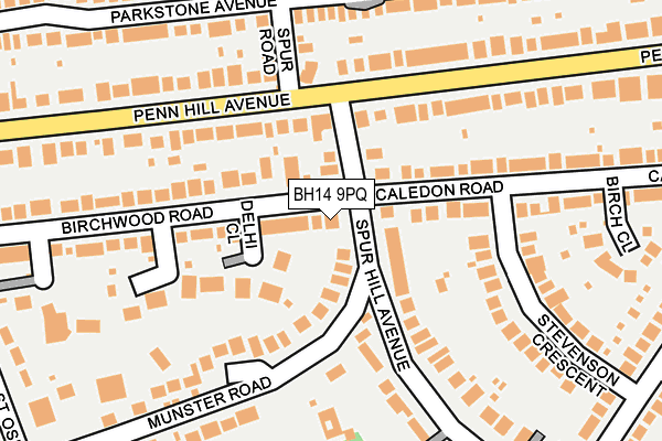 BH14 9PQ map - OS OpenMap – Local (Ordnance Survey) BH14 9PQ map - OS OpenMap – Local (Ordnance Survey)