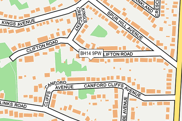 BH14 9PW map - OS OpenMap – Local (Ordnance Survey) BH14 9PW map - OS OpenMap – Local (Ordnance Survey)