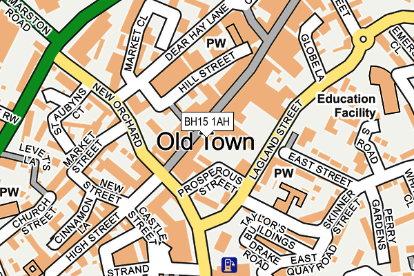 BH15 1AH map - OS OpenMap – Local (Ordnance Survey) BH15 1AH map - OS OpenMap – Local (Ordnance Survey)