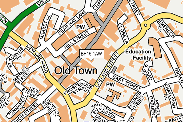 BH15 1AW map - OS OpenMap – Local (Ordnance Survey) BH15 1AW map - OS OpenMap – Local (Ordnance Survey)