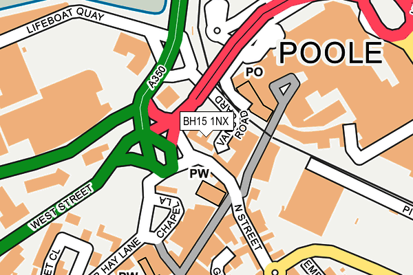 BH15 1NX map - OS OpenMap – Local (Ordnance Survey) BH15 1NX map - OS OpenMap – Local (Ordnance Survey)