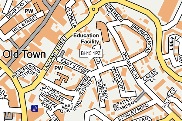BH15 1PZ map - OS OpenMap – Local (Ordnance Survey)