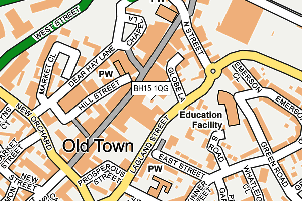 BH15 1QG map - OS OpenMap – Local (Ordnance Survey)