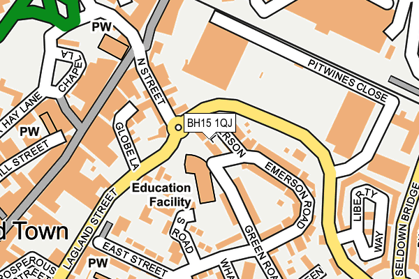BH15 1QJ map - OS OpenMap – Local (Ordnance Survey) BH15 1QJ map - OS OpenMap – Local (Ordnance Survey)