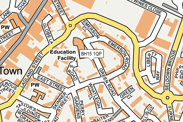 BH15 1QP map - OS OpenMap – Local (Ordnance Survey) BH15 1QP map - OS OpenMap – Local (Ordnance Survey)