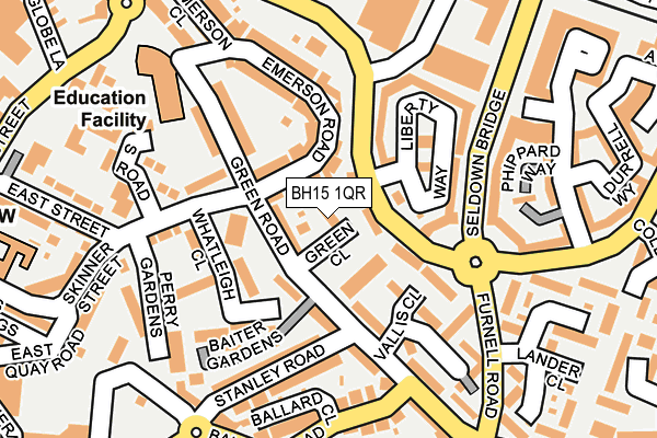 BH15 1QR map - OS OpenMap – Local (Ordnance Survey)