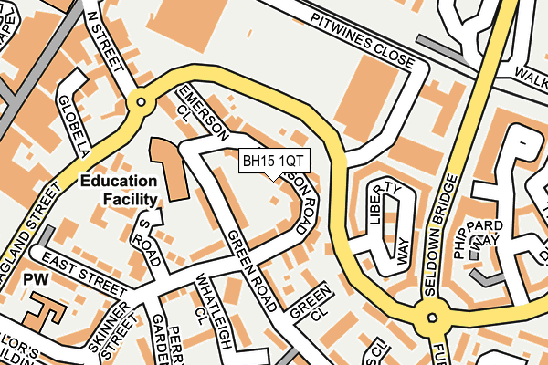 BH15 1QT map - OS OpenMap – Local (Ordnance Survey) BH15 1QT map - OS OpenMap – Local (Ordnance Survey)
