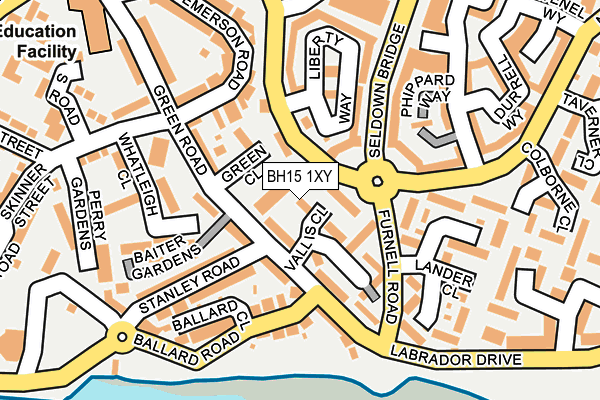 BH15 1XY map - OS OpenMap – Local (Ordnance Survey) BH15 1XY map - OS OpenMap – Local (Ordnance Survey)