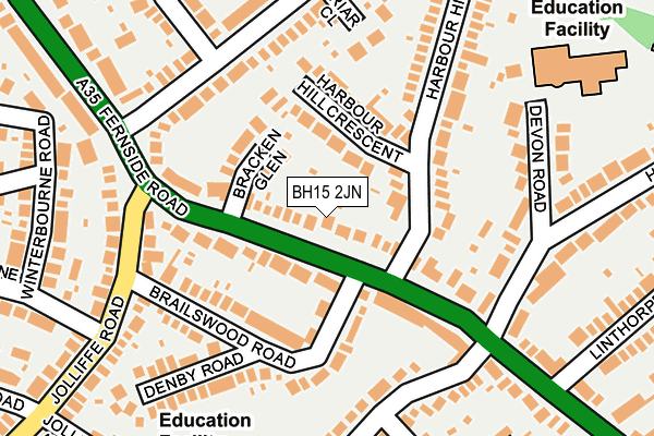 BH15 2JN map - OS OpenMap – Local (Ordnance Survey) BH15 2JN map - OS OpenMap – Local (Ordnance Survey)