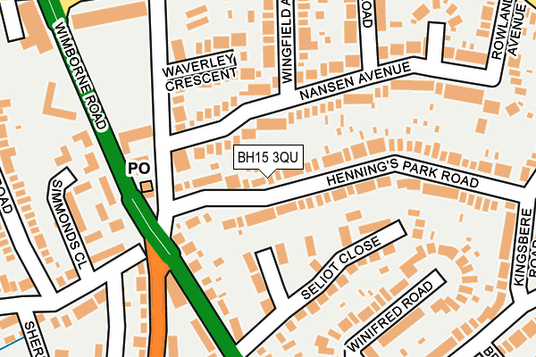BH15 3QU map - OS OpenMap – Local (Ordnance Survey) BH15 3QU map - OS OpenMap – Local (Ordnance Survey)