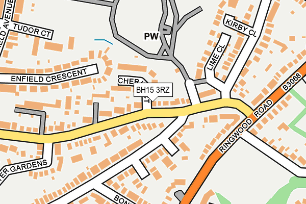 BH15 3RZ map - OS OpenMap – Local (Ordnance Survey)