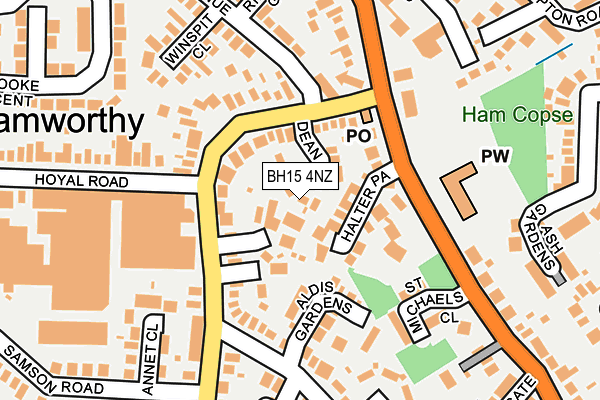 BH15 4NZ map - OS OpenMap – Local (Ordnance Survey) BH15 4NZ map - OS OpenMap – Local (Ordnance Survey)