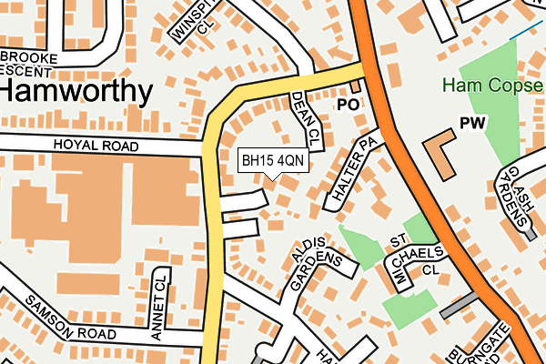 BH15 4QN map - OS OpenMap – Local (Ordnance Survey) BH15 4QN map - OS OpenMap – Local (Ordnance Survey)