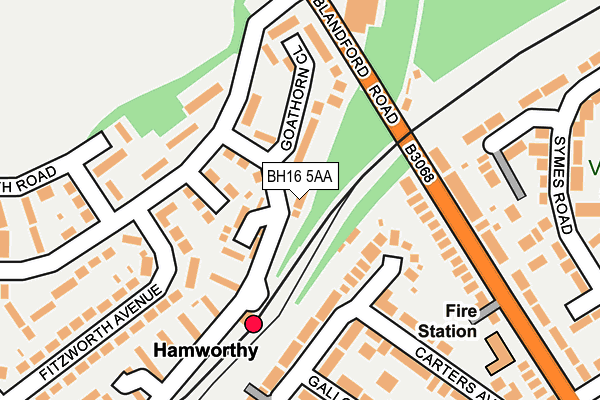 BH16 5AA map - OS OpenMap – Local (Ordnance Survey)