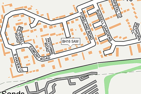 BH16 5AW map - OS OpenMap – Local (Ordnance Survey) BH16 5AW map - OS OpenMap – Local (Ordnance Survey)