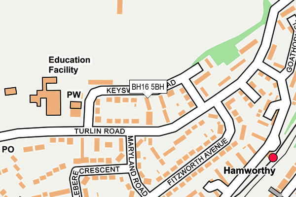 BH16 5BH map - OS OpenMap – Local (Ordnance Survey)