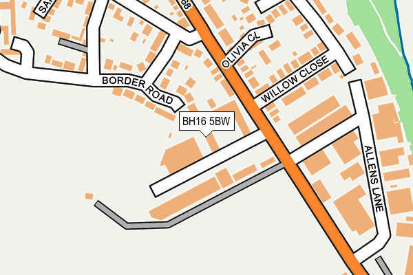 BH16 5BW map - OS OpenMap – Local (Ordnance Survey) BH16 5BW map - OS OpenMap – Local (Ordnance Survey)
