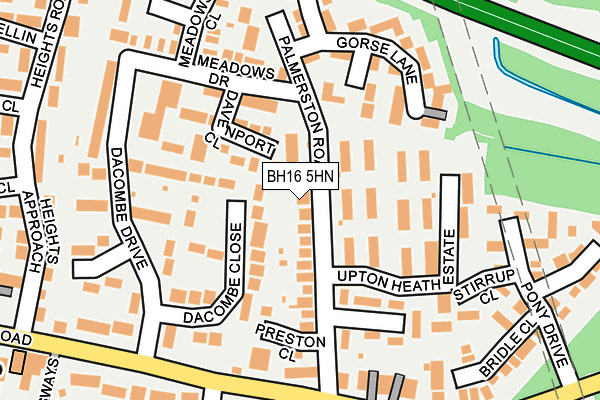 BH16 5HN map - OS OpenMap – Local (Ordnance Survey) BH16 5HN map - OS OpenMap – Local (Ordnance Survey)