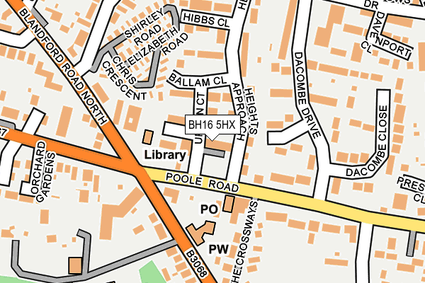 BH16 5HX map - OS OpenMap – Local (Ordnance Survey) BH16 5HX map - OS OpenMap – Local (Ordnance Survey)