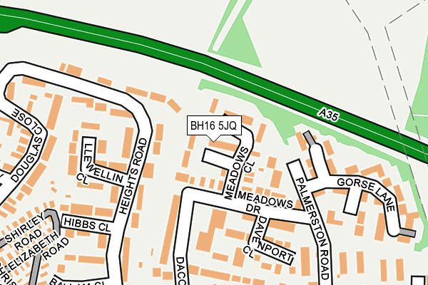 BH16 5JQ map - OS OpenMap – Local (Ordnance Survey) BH16 5JQ map - OS OpenMap – Local (Ordnance Survey)