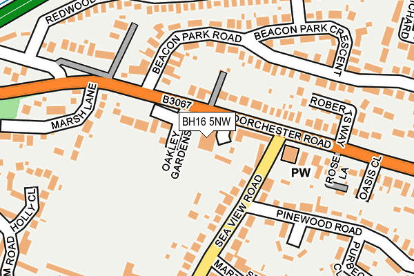 BH16 5NW map - OS OpenMap – Local (Ordnance Survey) BH16 5NW map - OS OpenMap – Local (Ordnance Survey)