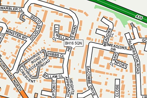 BH16 5QN map - OS OpenMap – Local (Ordnance Survey)