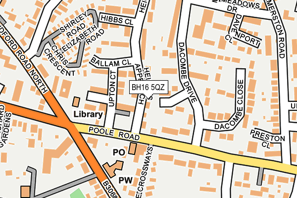 BH16 5QZ map - OS OpenMap – Local (Ordnance Survey) BH16 5QZ map - OS OpenMap – Local (Ordnance Survey)