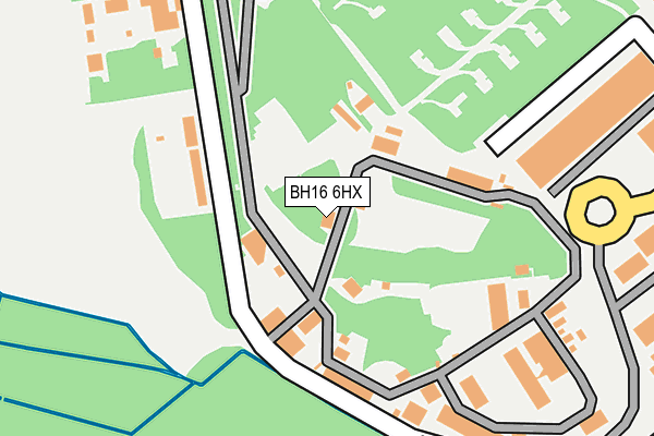 BH16 6HX map - OS OpenMap – Local (Ordnance Survey)