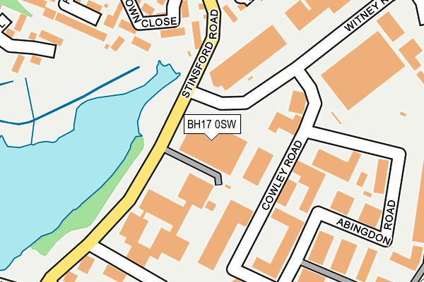 BH17 0SW map - OS OpenMap – Local (Ordnance Survey) BH17 0SW map - OS OpenMap – Local (Ordnance Survey)