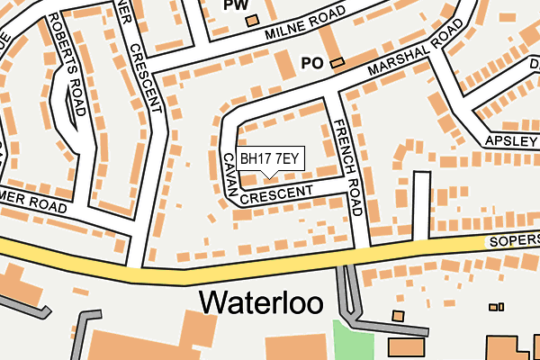 BH17 7EY map - OS OpenMap – Local (Ordnance Survey) BH17 7EY map - OS OpenMap – Local (Ordnance Survey)