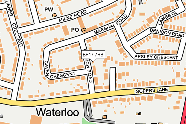 BH17 7HB map - OS OpenMap – Local (Ordnance Survey)