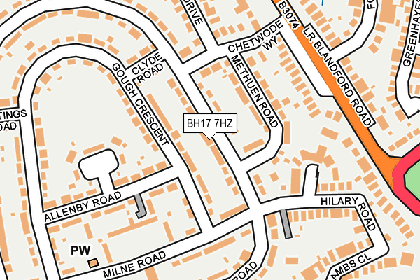 BH17 7HZ map - OS OpenMap – Local (Ordnance Survey) BH17 7HZ map - OS OpenMap – Local (Ordnance Survey)