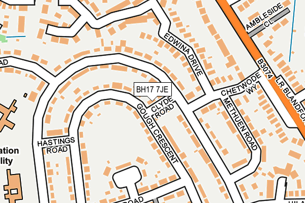 BH17 7JE map - OS OpenMap – Local (Ordnance Survey) BH17 7JE map - OS OpenMap – Local (Ordnance Survey)