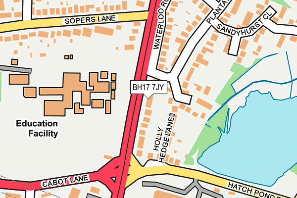 BH17 7JY map - OS OpenMap – Local (Ordnance Survey) BH17 7JY map - OS OpenMap – Local (Ordnance Survey)