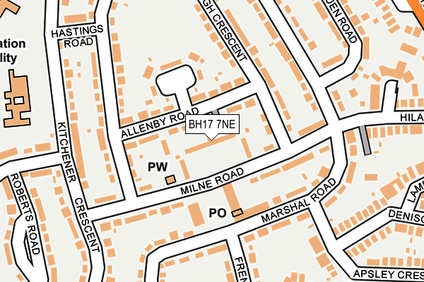 BH17 7NE map - OS OpenMap – Local (Ordnance Survey) BH17 7NE map - OS OpenMap – Local (Ordnance Survey)