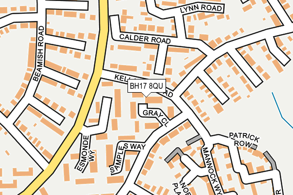 BH17 8QU map - OS OpenMap – Local (Ordnance Survey)