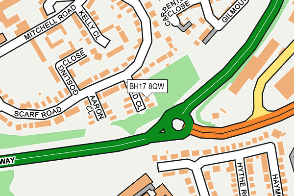 BH17 8QW map - OS OpenMap – Local (Ordnance Survey) BH17 8QW map - OS OpenMap – Local (Ordnance Survey)