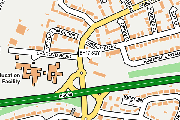 BH17 8QY map - OS OpenMap – Local (Ordnance Survey) BH17 8QY map - OS OpenMap – Local (Ordnance Survey)