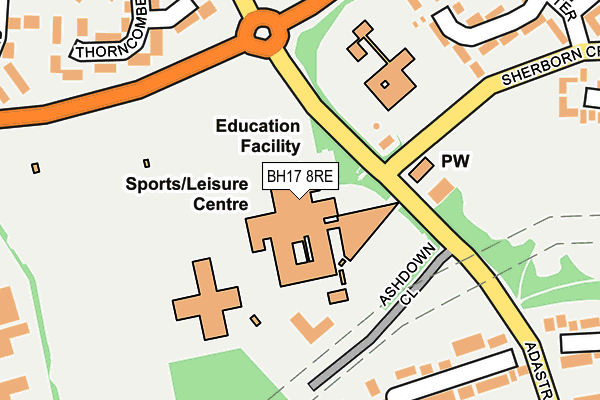 BH17 8RE map - OS OpenMap – Local (Ordnance Survey) BH17 8RE map - OS OpenMap – Local (Ordnance Survey)